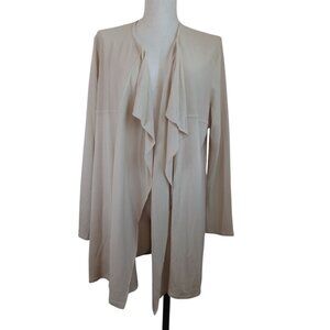 Devernois Paris Sweater Cardigan Waterfall Tan Viscose Womens Medium Large